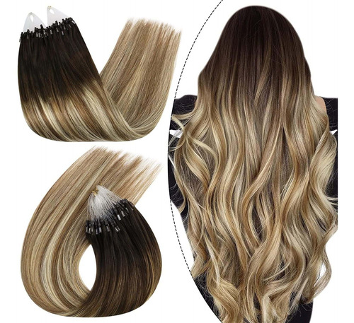 Extensiones Cabello Real 1pz Balayage Marrón Con R 16in 50gr