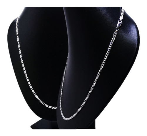 Cadena Plata Estilo Cubano Diamantada En 60cm/4 8.4g Dkcd4