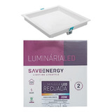 Luminaria Led 20w Embutir Recuado Save Energy 3000k Quente Cor Branco 110v/220v