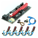 Paquete De 6 Cables Pcie Riser Express 16x 1x Dual6pin ...