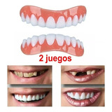 2 Conjuntos De Dentaduras De Silicone Simuladas Brancas