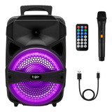 Parlante Bluetooth Inalambrico Karaoke Luces Led Radio Fm