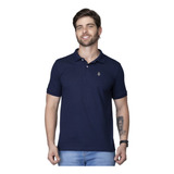 Camisa Polo Azul Marinho Masculina Malha Piquet Heyju