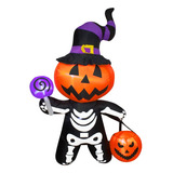 Inflable De Halloween Fantasma Calabaza Decorativo Exterior 