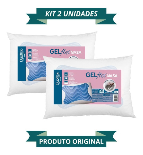 Kit 2 Travesseiros Gelflex Nasa Baixo Duoflex 