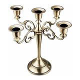 Viscacha Candelabro De Metal Con 5 Velas, Bronce