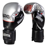 Luva De Boxe E Muay Thai Profissional Preto/prata 10 Oz