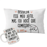 Presente Caneca E Almofada Namorada Esposa Flork Meme Palito