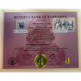 Notas De Banco Pergaminos   De Contenedores Zimbabwe