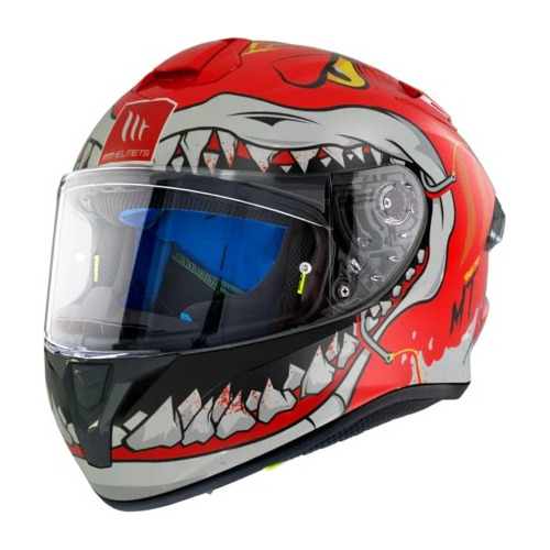 Casco Motociclista Mt Helmets Targo Pro Sharky Azul Riderone