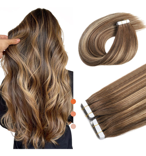 Xdhair Extensiones De Cabello Humano Remy Con Cinta Adhesiva