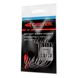 Anzuelos Offset Caster 3/0 Para Señuelos Goma 10 Unidades