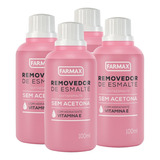 Removedor De Esmalte Sem Acetona Kit Com 4 De 100ml Cada