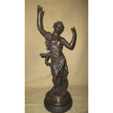 Estatua Antigua Mujer Petit Bronce Muse Par Kossowski