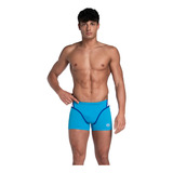 Traje De Baño Tipo Boxer Hombre Panel  Azul Arena