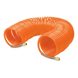 Manguera Tipo Espiral P/ Compresor De Aire 15 Mt Con Acoples Color Naranja
