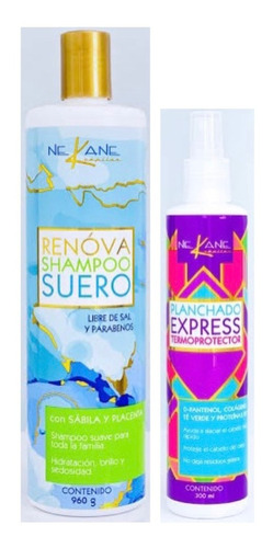 Kit Nekane Renóva Suero Shampoo 960g + Termoprotector 300ml