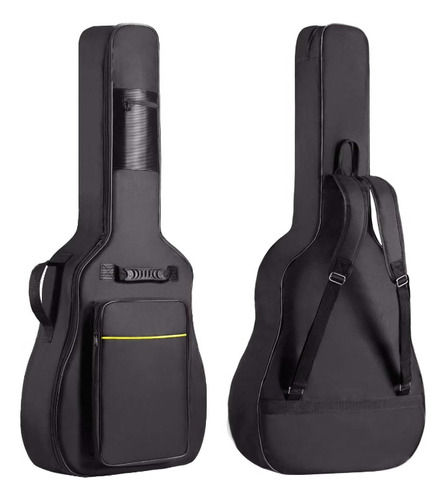 Funda Guitarra Acustica Negra Reforzada De Tela Oxford