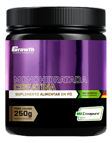 Suplemento Creatina Creapure Pote 250g Growth Supplements