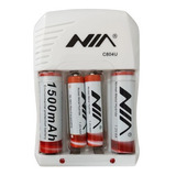 Kit Cargador Full Baterias Recargables Aa Aaa 1.2v Pack X4 