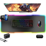 Mouse Pad Gaming Con Carga Inalámbrica 15w Y Luces Led Rgb, 