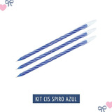 Caneta Cis Spiro Azul Kit C/ 3 Unidades Ponta Fina 0.7