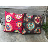 Almohadones 45 X 45 Funda Sola Pana Estampada Mandalas