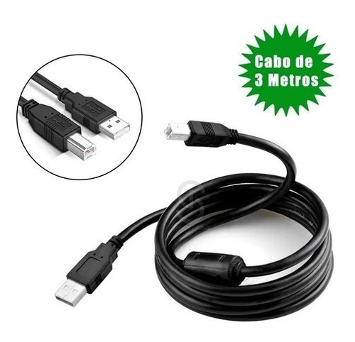 Cabo Usb 2.0 Impressora Multifuncional Canon Epson Hp 3 M