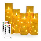 Velas Led Sin Llama Cadena De Luces Control Remoto 5un-ambar