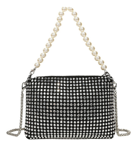 Bolso Bandolera/mano Con Estrás Brillantes Elegante Fiesta