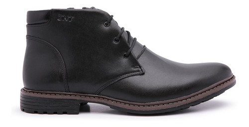 Bota Coturno Masculino, Couro Nobre, Zíper Lateral