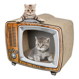 Cama Lounge De Cartón Fluffydream Tv Cat Scratchi