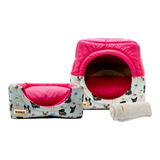 Cama Iglu E Toca Para Cachorro Impermeavel Luppet Rosa G