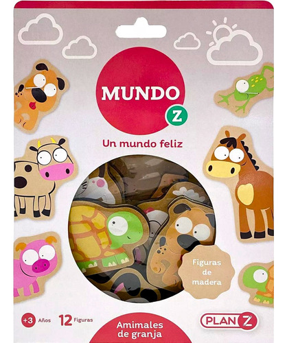 Muñecos Figuras Madera Animales Granja Juegos Didácticos