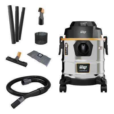 Aspirador De Inox Agua E Po Wap Gtw Inox 12i 1600w 12 Litros Motor Universal Filtro Espuma E Saco De Pano 170 Mbar 127v