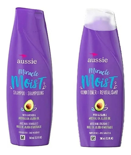 Kit Aussie Miracle Moist Shampoo 360ml E Condicionador 360ml