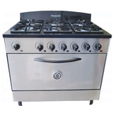 Cocina Depaolo 6 Hornallas 90 Cm Horno Pizzero Acero Inox