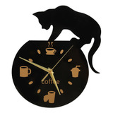 Reloj De Pared 3d Para Cocina, Efecto Café, Gato, Duradero,