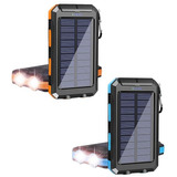 2 Pack 38800mah Phone Solar Charger Portable Solar Power Ban