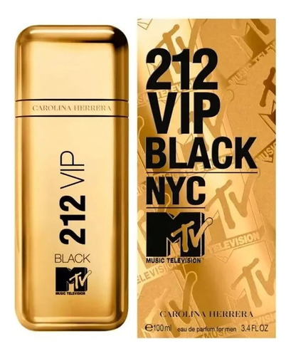 212 Vip Black Nyc Mtv Carolina Herrera - 100ml