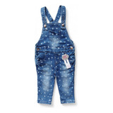 Roupa Infantil Macacão Jardineira Jeans Color Bebê Menina 