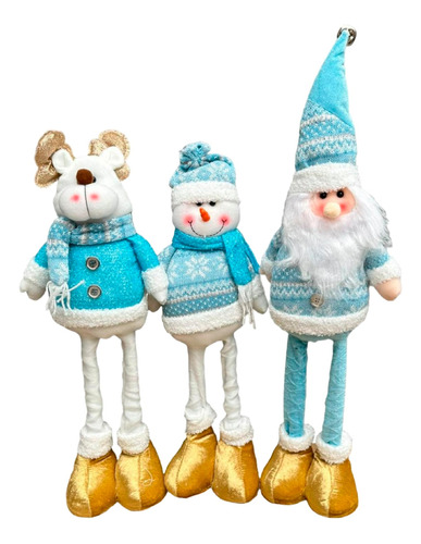 3 Monos Patas Larga Pascuero Reno Mono Nieve Muñecos Navidad