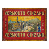 Cartel Chapa Rústica Cinzano Vermouth Aperitivo Italia