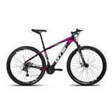 Mountain Bike Gts Feel Feel Rdx Aro 29 19  21v Freios De Disco Mecânico Câmbios Shimano Cor Preto/rosa