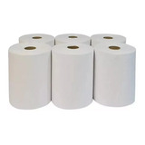 6 Rolos Toalha De Papel Em Bobina 20x200 Branco Comum