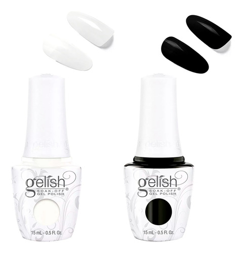 Duo Gel Polish Semipermanente Black & White Gelish 2 Pzs 