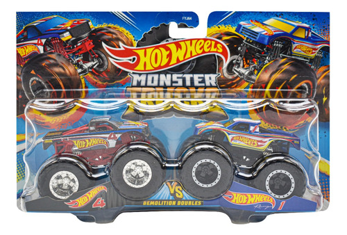 Hot Wheels Monster Truck Doubles Demolition 4 Vs 1 Mattel