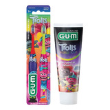Gum Combo Trolls Dental Gel Infantil + Cepillo Niño +3 Años