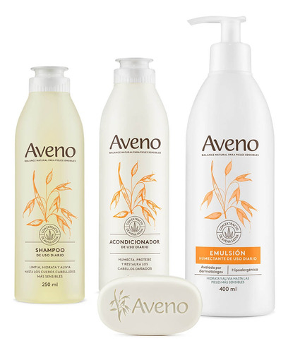 Aveno Set Limpieza Cuidado Corporal Sh + Ac + Jab + Emulsion 