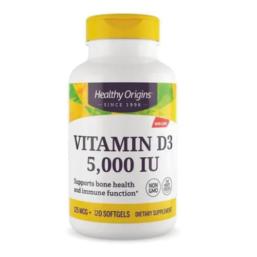  Vitamina D3 5000ui 120caps Healthy Origins Importada E U A